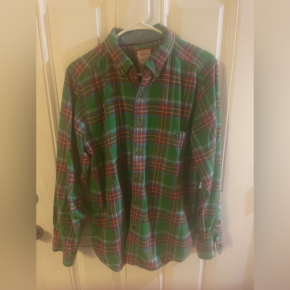 Woolrich Green and Red Plaid flannel  Men's Shirt